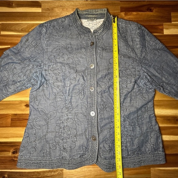 J. Jill Blue Utility Jacket Lightweight Casual - Picture 6 of 12